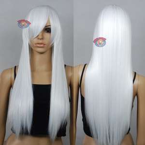 28 inch Hi_Temp Series White Long Cosplay DNA Wigs 761001  
