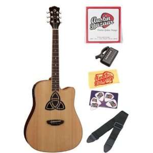 Series Dreadnought Cutaway Acoustic Electric Guitar Bundle with Tuner 