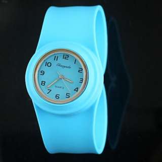 1pcs new Fashion Whole Color Silicone Band Wrist Watch, A14 BL  