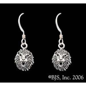 Lion Earring, Sterling Silver, Sterling Silver Ear Wires, Cat Animal 