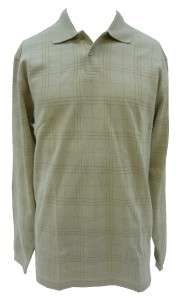 Van Heusen beige wrinkle free longsleeve polo sz Medium  