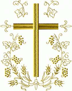 Cross in Oval Wreath