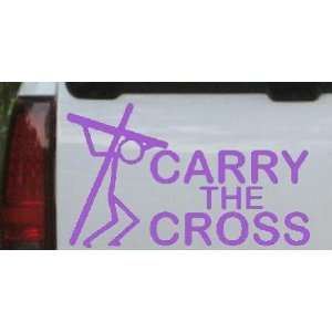 8.5in X 5in Purple    Carry The Cross Christian Car Window 