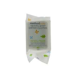  Method Squeaky Green Baby Dryer Cloths    40 Cloths 