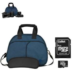 Blue Carrying Case Shoulder Bag will easily hold your camera, lenses 