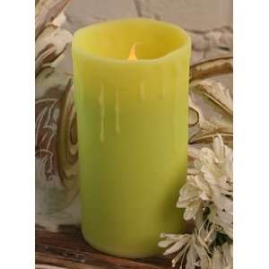  Battery Operated Lemon Lime Green 3 x 6 Pillar Candle 