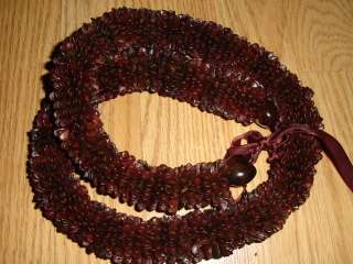 Hawaiian Style Koa Seed Nut Necklace Lei 30  