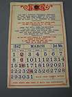 Vintage Calendar Year 1942 Quotable Quotes MAR DEC USA