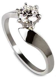 CT ROUND CERTIFIED DIAMOND PROMISE RING 18K W GOLD  