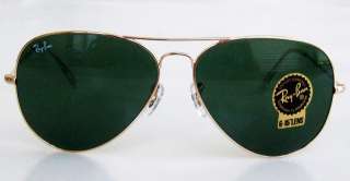 RAY BAN Aviator Sunglasses RB3025 L0205 Green Crystal LARGE 62mm NEW 