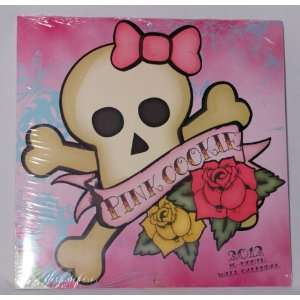  2012 Pink Cookie Skull Crossbones 16 Month Calendar 