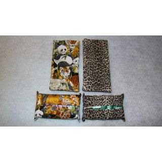 4pc. Jungle Animals and Leopard Print Case and Pocket Tissue Holder 