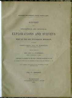RARE 1875 Wheeler EXPLORATION/SURVEY SW U.S. 1,021pp/45 PLATES 