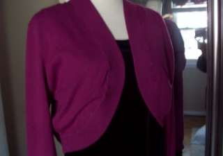   Ellen Tracy Plum Silk Cashmere Sweater Shrug Wore Once Casual Career M