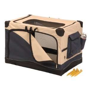  Soft Sided Pet Crate in Navy / Tan Size X Large (42 x 28 