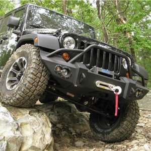   Winch Bumper With Pre Runner Tubing Fab Fours 2007 10 Jeep JK Wrangler