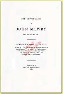 MOWRY MOREY Family Name {1909} Tree History Genealogy Biography   Book 