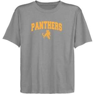  Adelphi University Panthers Youth Ash Logo Arch T shirt 