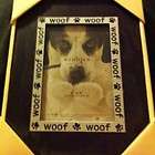 dog wood picture frame woof paw paws dark brown wooden