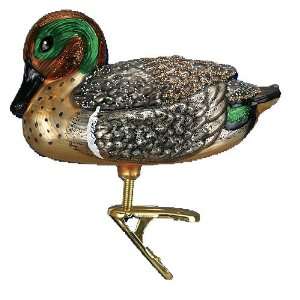  Old World Christmas Green winged Teal Duck Glass Ornament 