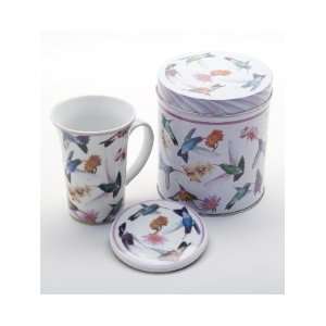  Ceramic Paul Cardew Hummingbirds 14 ounce Mug and Coaster 