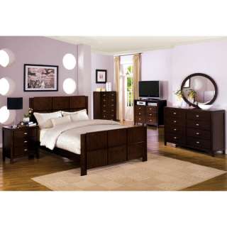 Solid Wood Lexington Dark Walnut Finish 6 Piece Bedroom Set  
