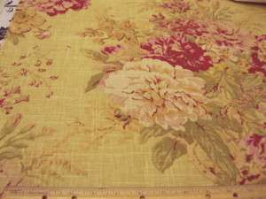 Fabric Waverly Linen Ballad Bouquet Tea Stain BL WV57  