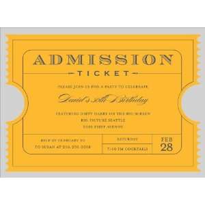 Admission Ticket Bright Gold Invitations Health 