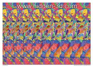 Surreal Diving 18x13 Stereogram Poster Hidden 3D  