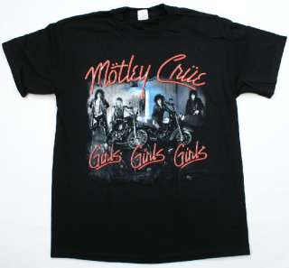 MOTLEY CRUE Girls Girls Girls Album T Shirt Rock & Roll Music Black 
