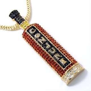 Rhodium plated 36 long Franco chain with 4 long iced out Conjure 