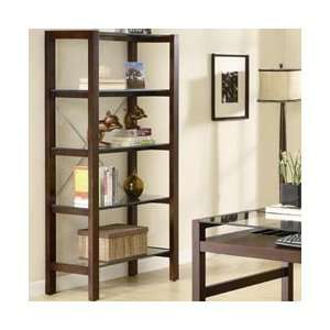   Espresso Glass Shelves Bookcase by Coaster Furniture