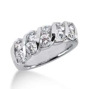 18K Gold Diamond Anniversary Wedding Ring 10 Round Brilliant Diamonds 