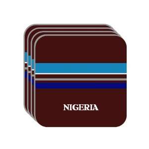 Personal Name Gift   NIGERIA Set of 4 Mini Mousepad Coasters (blue 