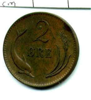 1874 Denmark 2 Ore       XF 41411  