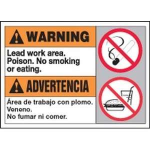  WARNING LEAD WORK AREA POISON NO SMOKING OR EATING / ADVERTENCIA 