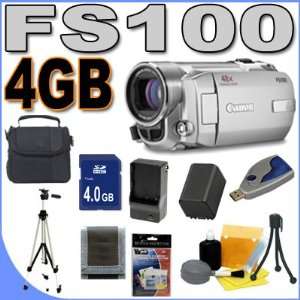  Canon FS 100 (Silver) Flash Memory Camcorder with 48x 
