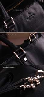 RRP650$ Luxury Mens Black Genuine Leather Shoulder Briefcase 
