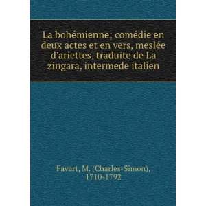   La zingara, intermede italien M. (Charles Simon), 1710 1792 Favart