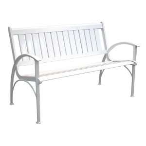  New   Bench Contemporary White by Innova Patio, Lawn 
