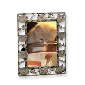 New Pewter Cat Faces 4 x 6 Photo Frame Perfect Gift  