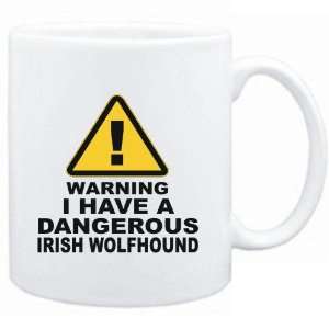  Mug White  WARNING  DANGEROUS Irish Wolfhound  Dogs 