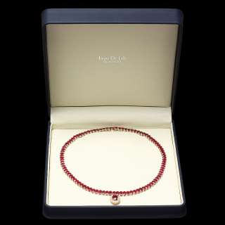 38800 CERTIFIED 14K YELLOW GOLD 58.5CT RUBY 1CT DIAMOND NECKLACE 