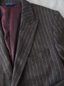   REPUBLIC Charcoal Pinstripe Wool/Spandex Tailored Suit Blazer~46~46L