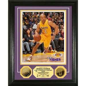  Los Angeles Lakers Derek Fisher 24KT Gold Coin Photomint 