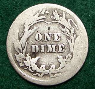 1911 Silver Barber Dime   About Good   AG   BENT   #473  