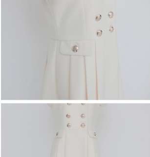 2012 NEW Women White Cashmere Double breasted coat Jacket #61  