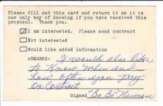 Bo Bo Newsom signed note document GPC D. 1962  