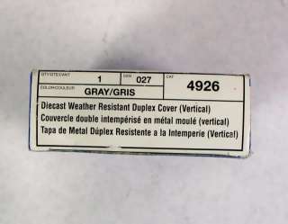 LEVITON 4926 GREY Weather Resistant Duplex Cover  NEW  
