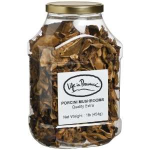 Life In Provence Porcini Mushrooms (Dried), 16 Ounce Platic Jar 